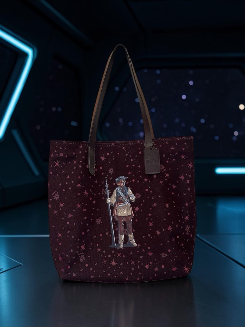 Coach x Star Wars Princess Leia Boushh Canvas Tote Bag Plum Purple F88039 EUC